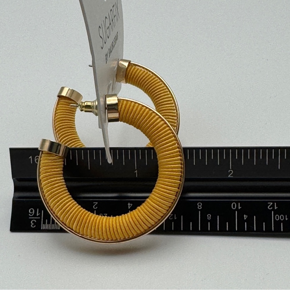 Sugarfix Yellow Thread Wrapped Hoop Earrings - Picture 6 of 7